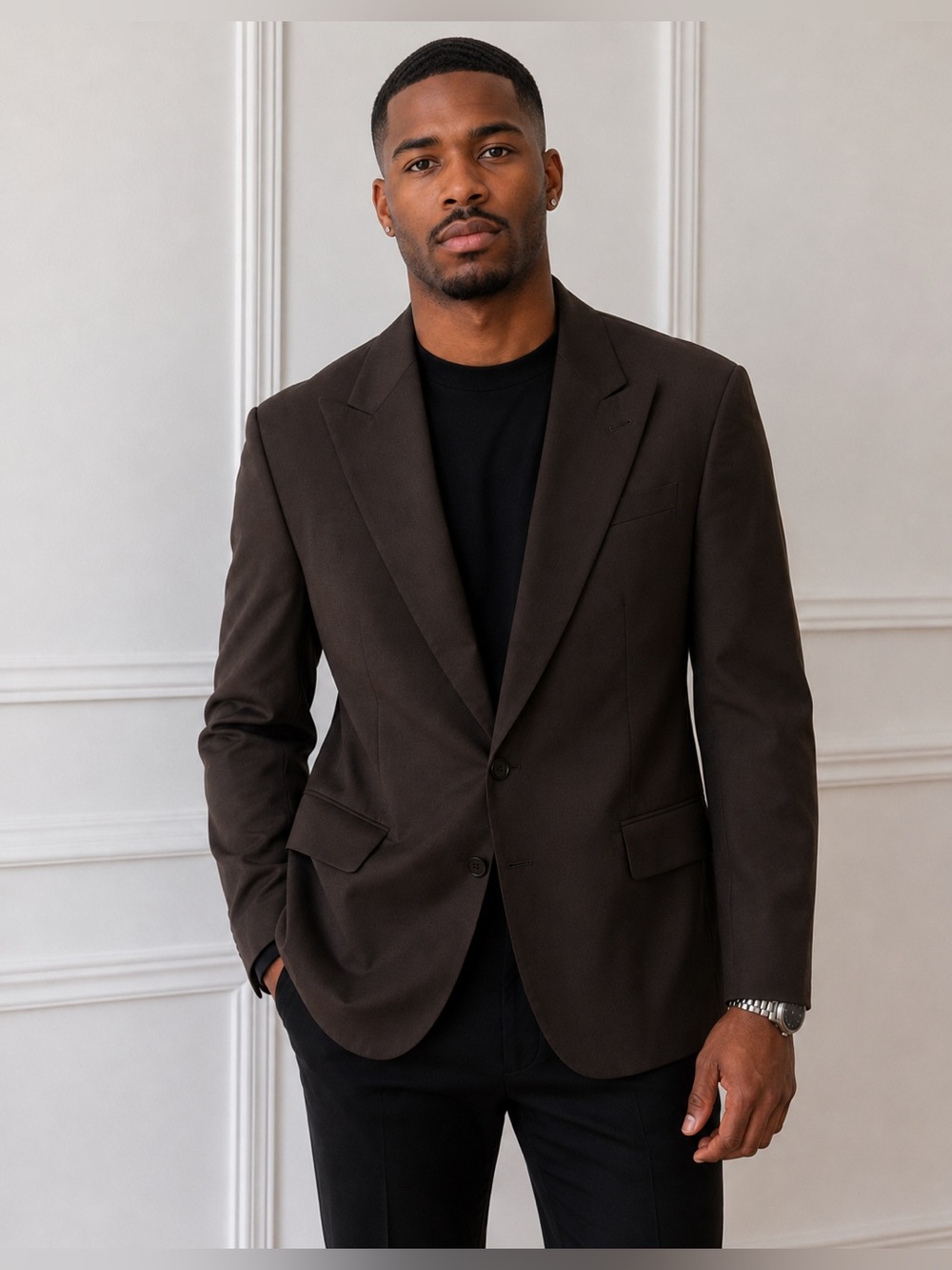NWT Lineage Classic Men's Brown Blazer - Tailored Single-Breasted Jacket size 48